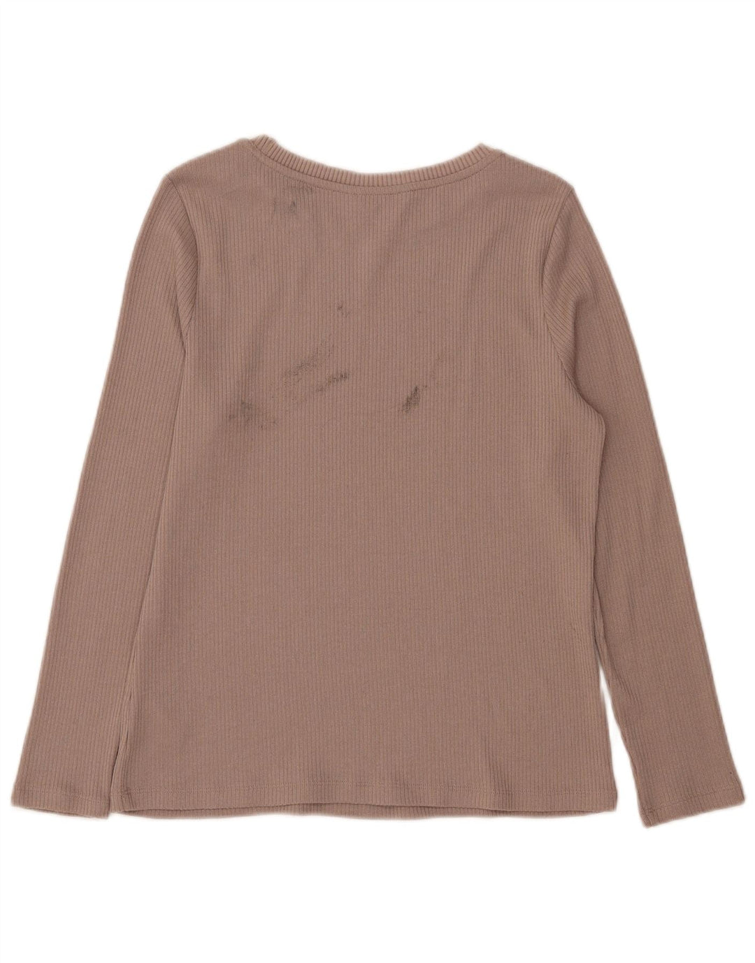 Top feminino Marks & Spencer manga comprida UK 14 poliéster bege médio
