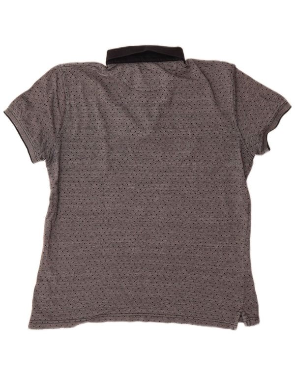 Camisa polo masculina Massimo Dutti casual fit XL algodão manchado cinza