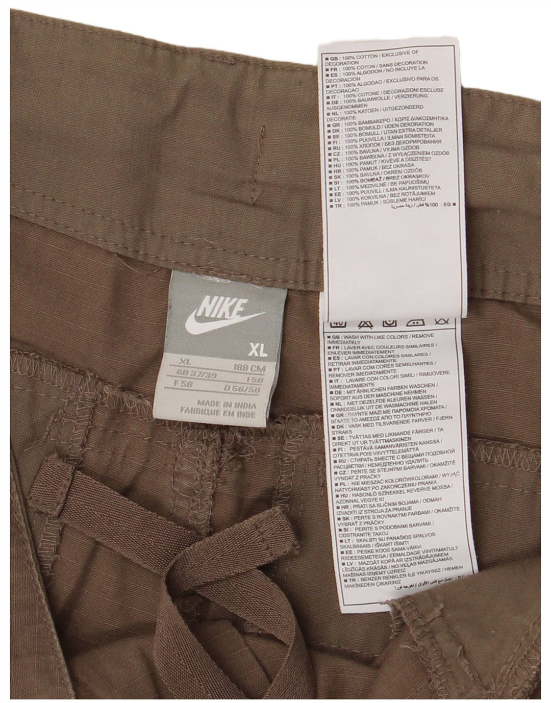 NIKE Mens Cargo Shorts W38 XL Marrom Algodão