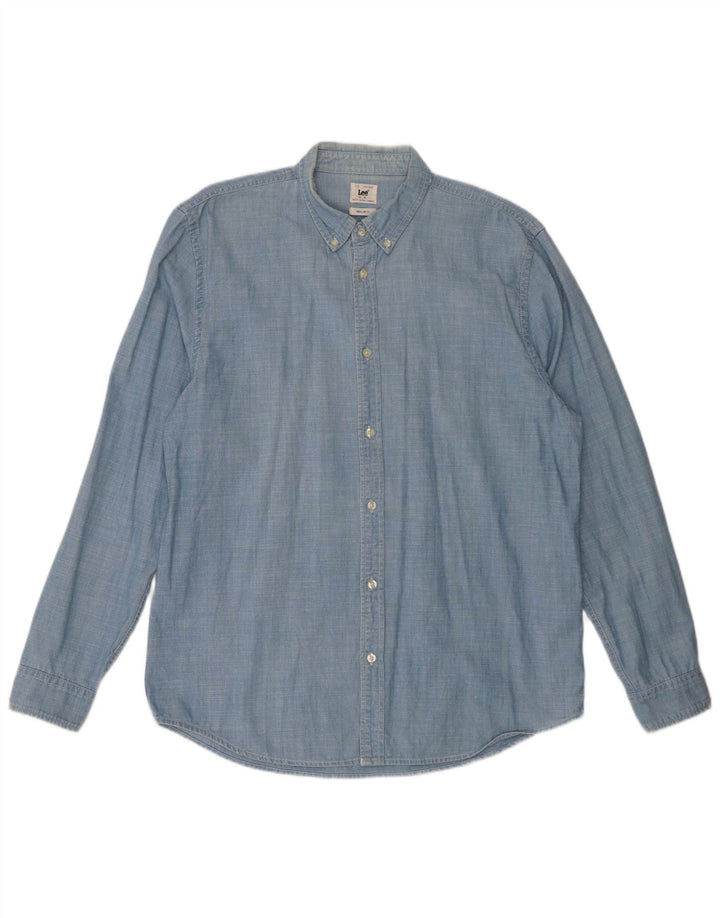 Camisa masculina LEE Regular Fit XL algodão azul