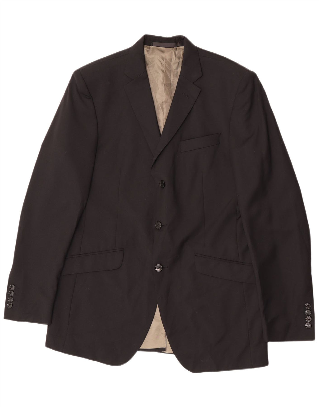 Jaqueta Blazer Masculina Marks & Spencer Slim Fit com 3 Botões Reino Unido 40 Médio Preto