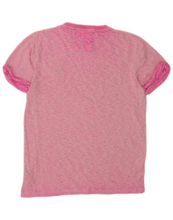 Camiseta masculina Superdry Top médio algodão manchado rosa