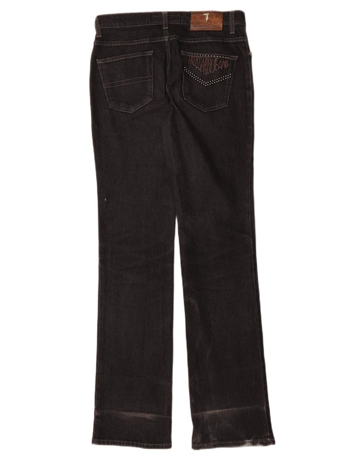 Jeans feminino Trussardi Bootcut IT 42 médio W26 L33 algodão preto