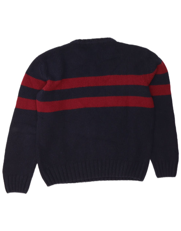 Suéter masculino Marlboro Classics com gola redonda grande bloco colorido azul marinho