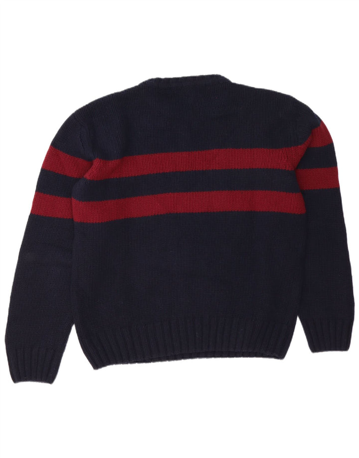 Suéter masculino Marlboro Classics com gola redonda grande bloco colorido azul marinho