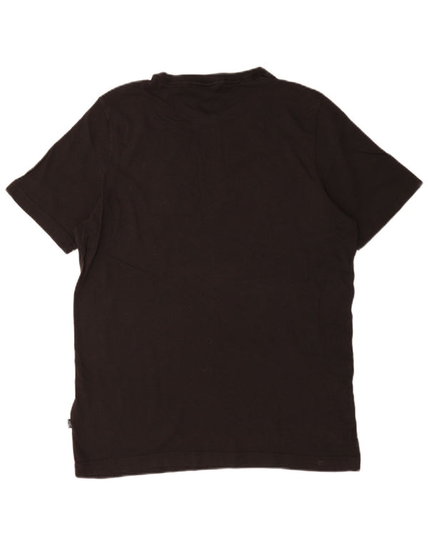 Puma Mens Graphic T-Shirt Top Médio Algodão Preto
