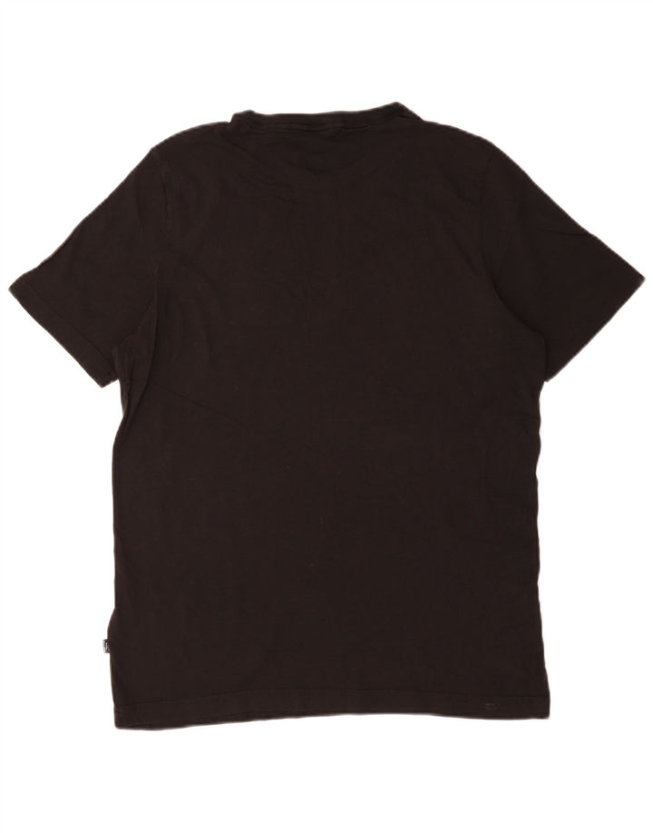 Puma Mens Graphic T-Shirt Top Médio Algodão Preto