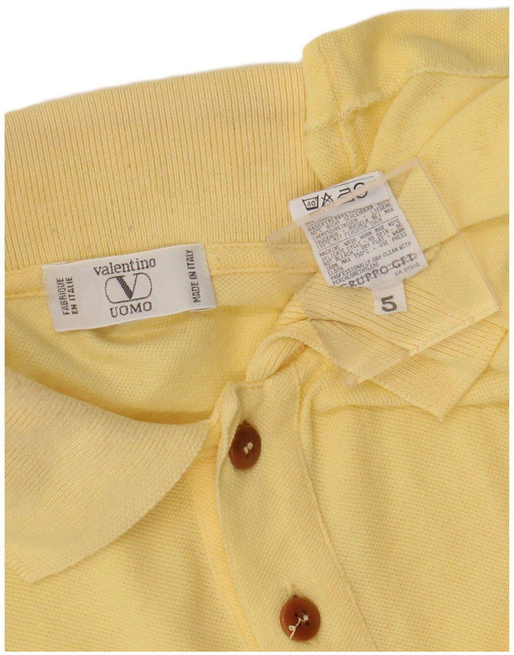 Camisa polo masculina Valentino grande algodão amarelo
