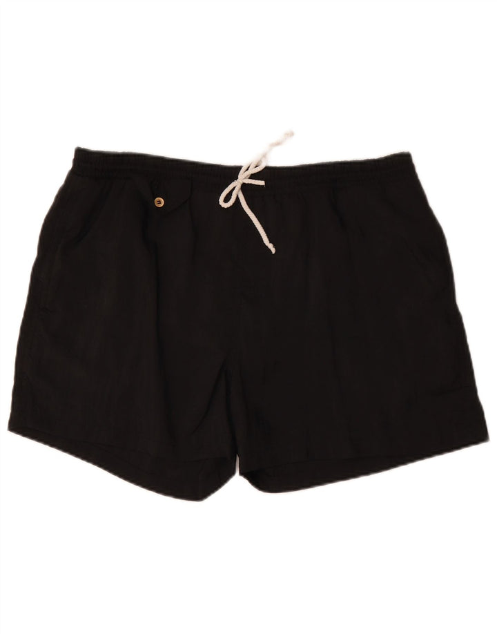 Shorts esportivos masculinos VINTAGE grandes poliamida preta