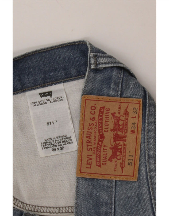 LEVI'S Mens 511 Slim Jeans W34 L32 Blue Cotton