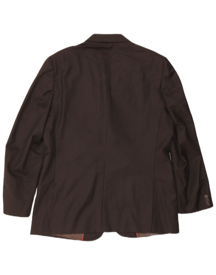 Jaqueta blazer masculina Massimo Dutti com 3 botões Reino Unido 42 XL lã marrom
