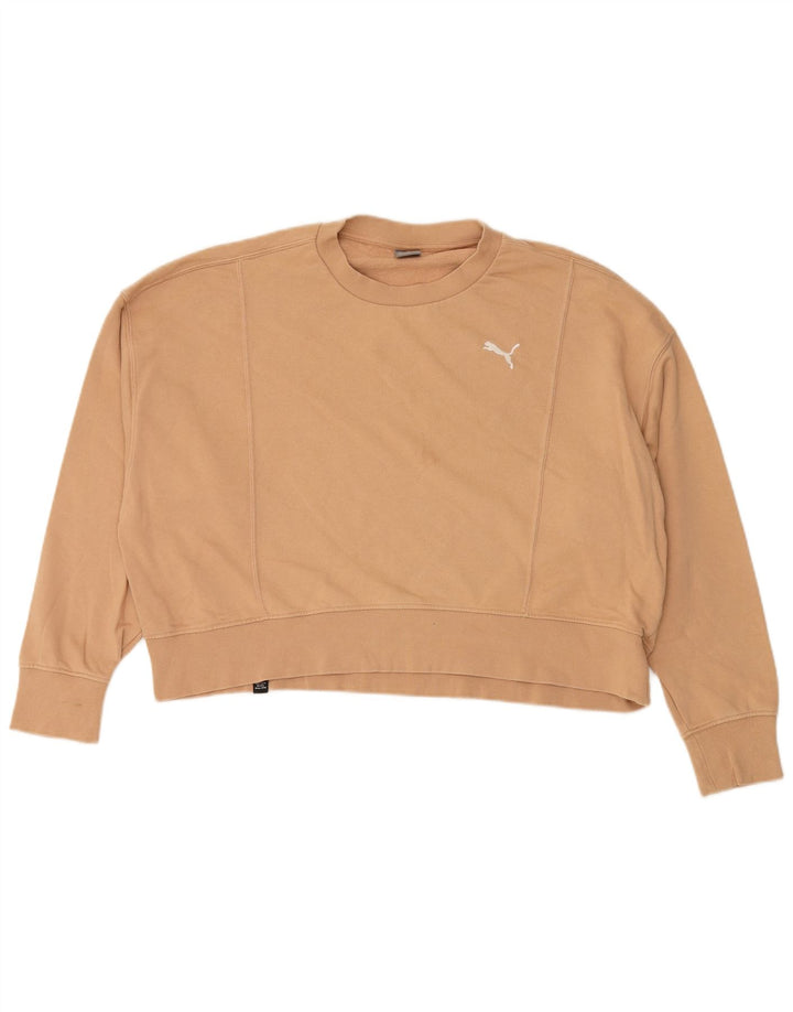 PUMA feminino oversized crop moletom jumper UK 18 XL algodão bege