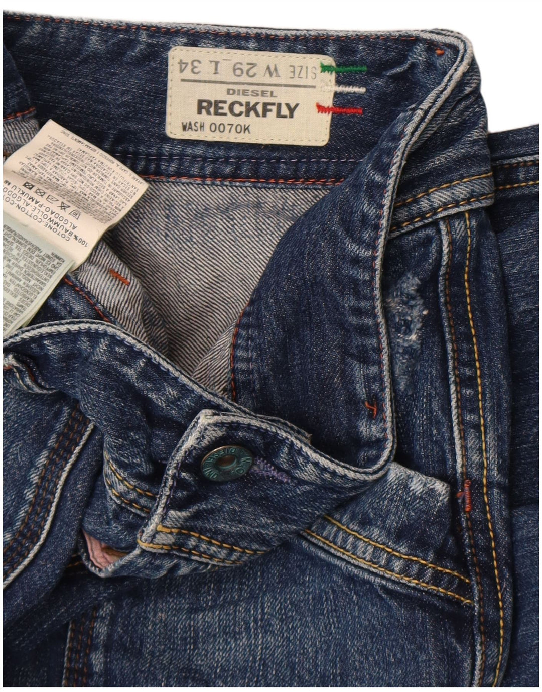 Diesel Feminino Reckfly Slim Jeans W29 L34 Azul Algodão