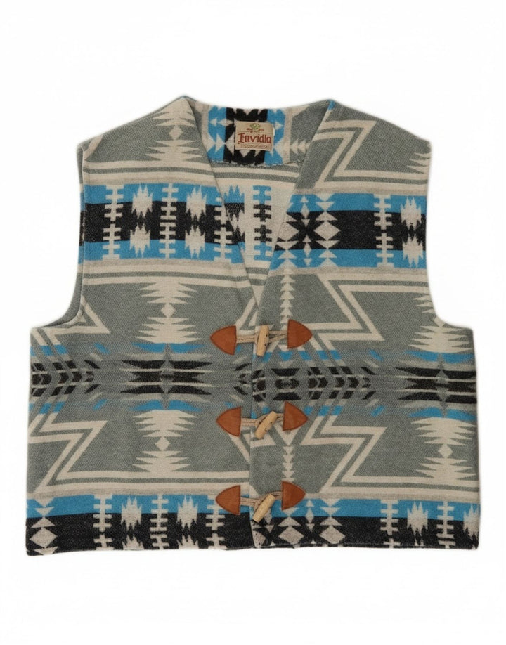 Colete masculino vintage XL cinza Fair Isle