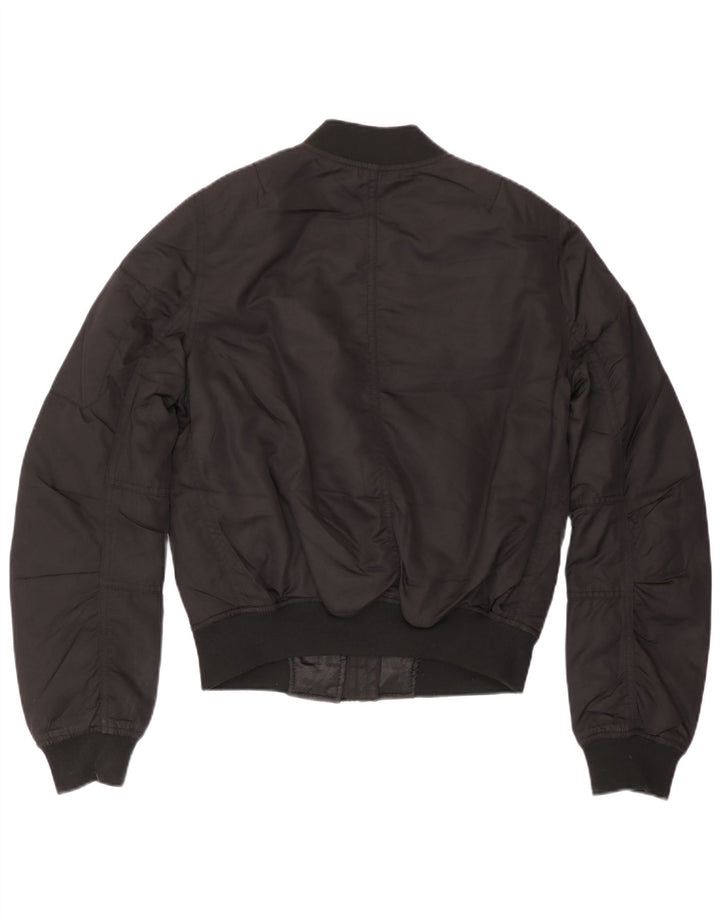 Jaqueta bomber superdimensionada feminina Topshop UK 6 XS poliéster preto