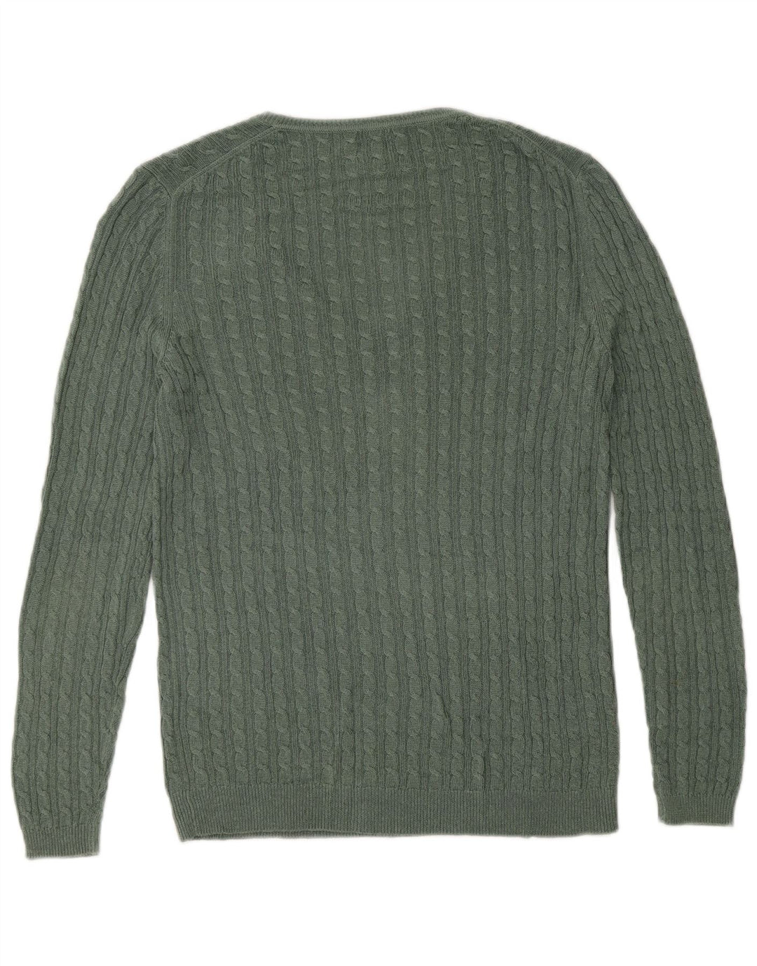 Suéter feminino Massimo Dutti com decote em V Reino Unido 10 viscose verde pequena