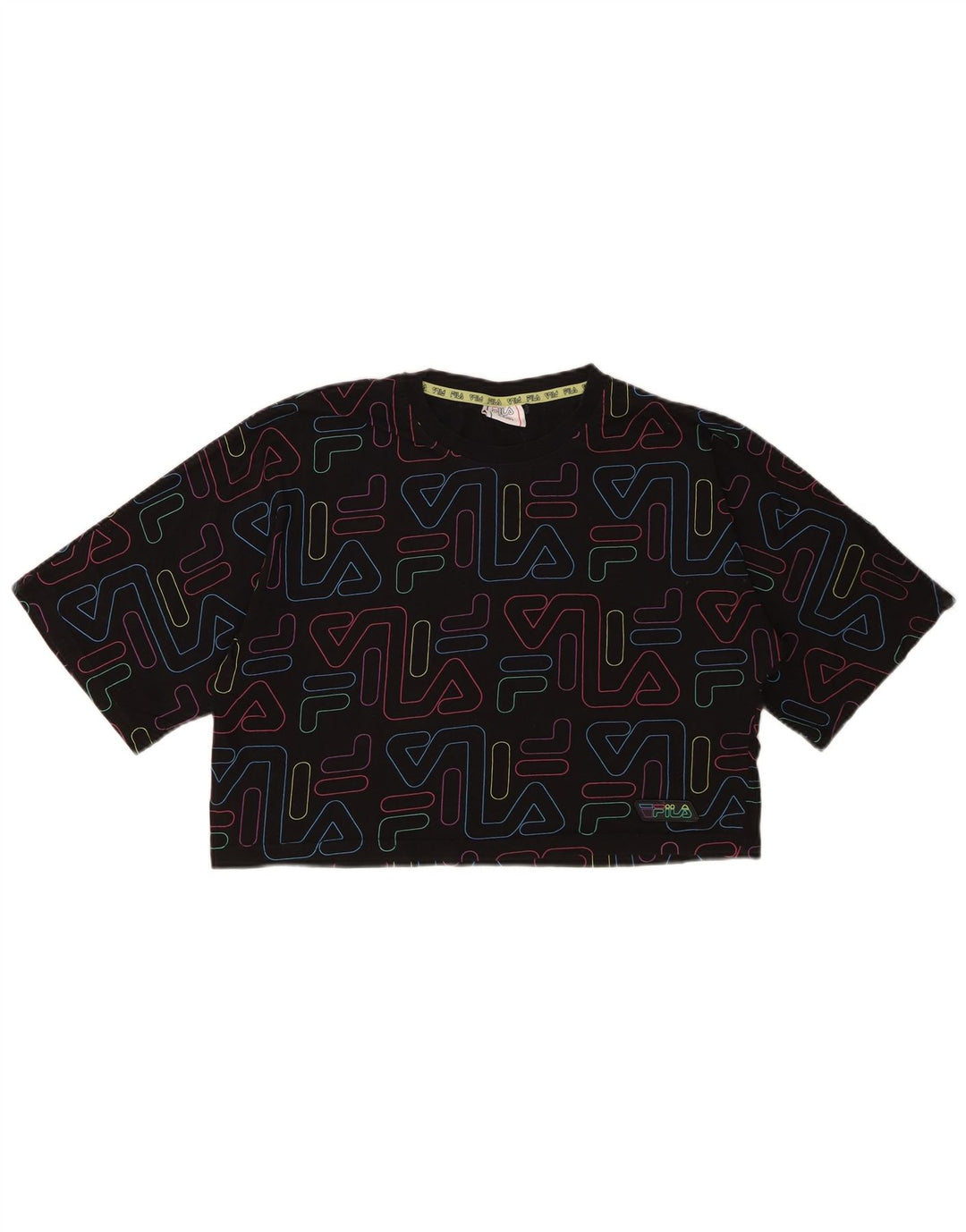 Camiseta feminina FILA Crop Graphic 15-16 anos algodão preto