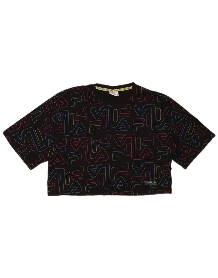 Camiseta feminina FILA Crop Graphic 15-16 anos algodão preto