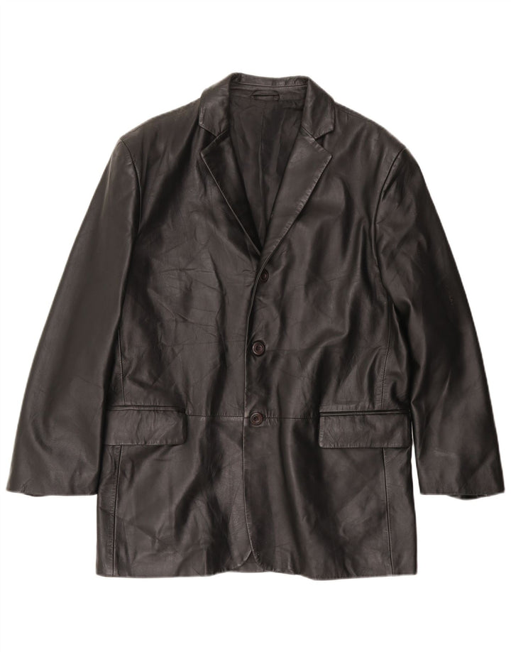 Jaqueta de couro masculina VINTAGE IT 50 grande couro preto