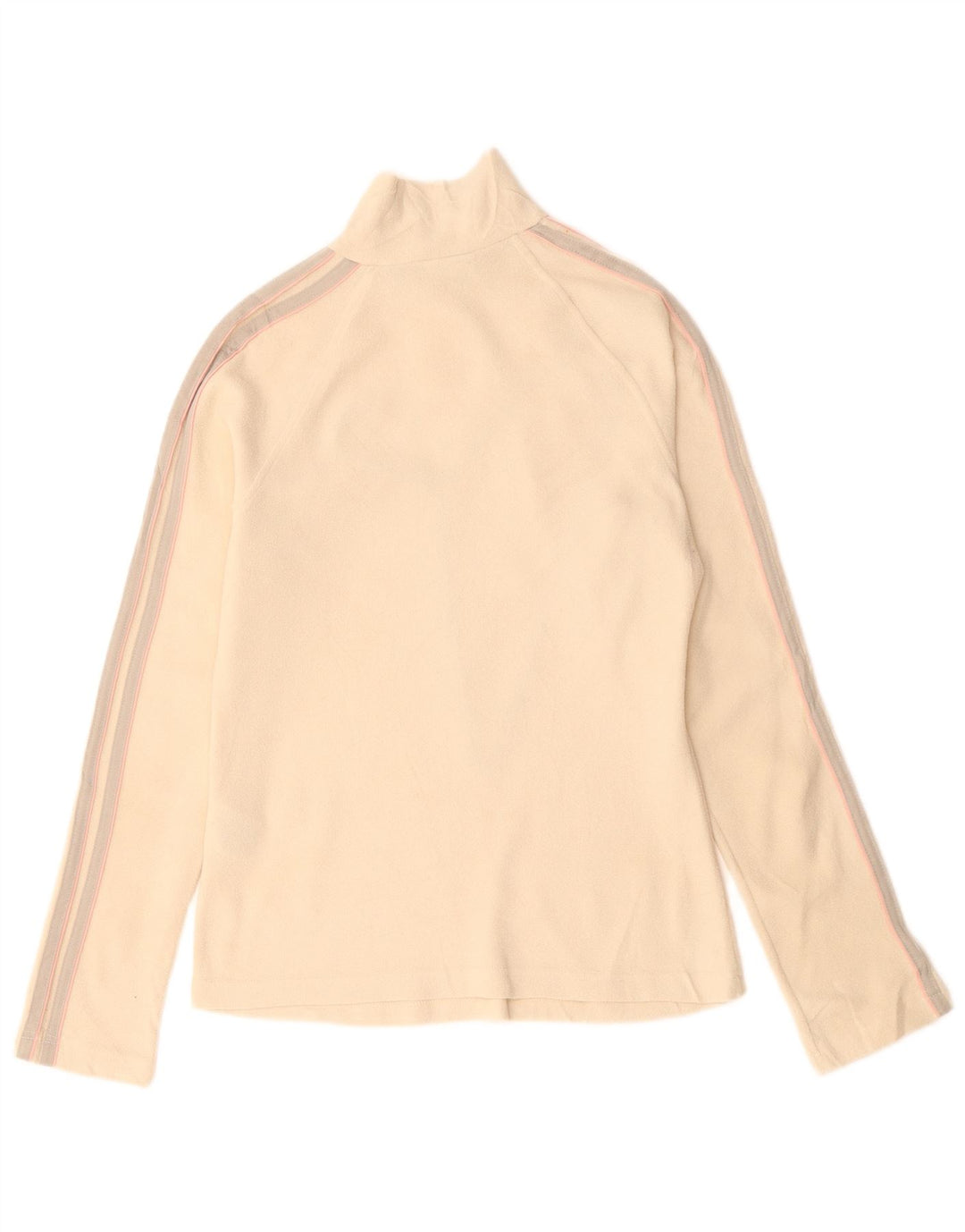 Adidas feminino zip neck velo jumper reino unido 14 grande bege poliéster