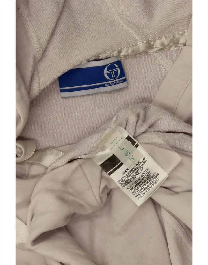Sergio Tacchini moletom com capuz feminino IT 46 grande algodão branco