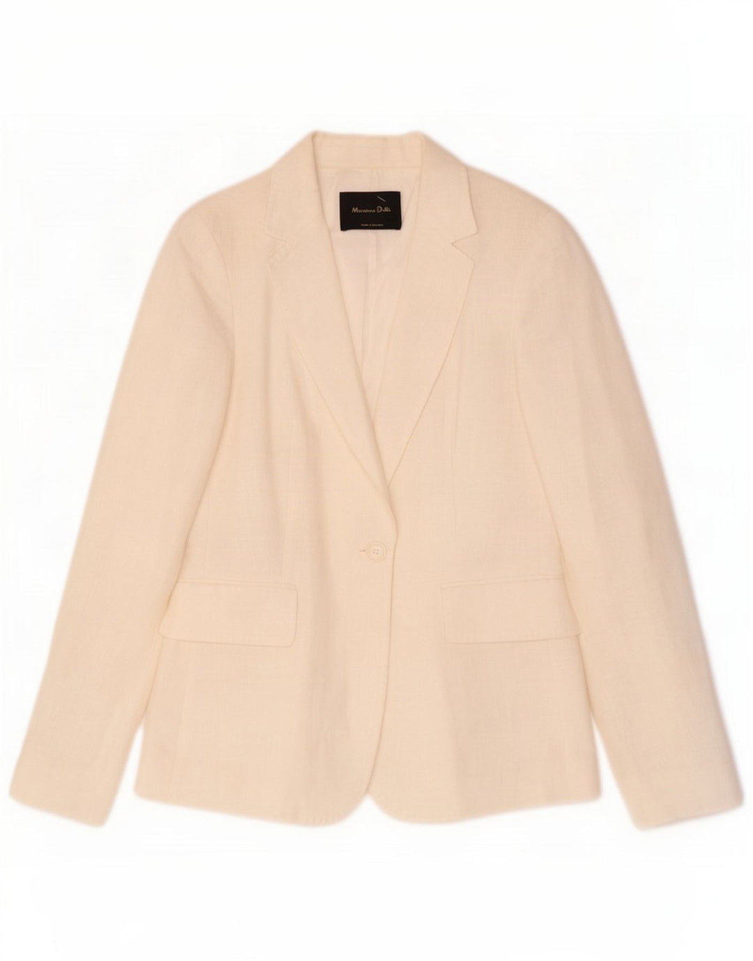 Jaqueta blazer feminina de 1 botão Massimo Dutti UE 40 linho branco médio