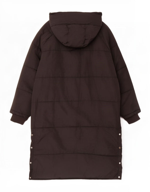 Casaco feminino Zara com estampa oversized acolchoada UK 18 XL preto poliéster
