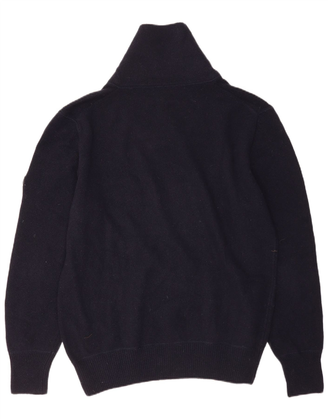 Suéter masculino Avirex com gola xale, lã Merino azul marinho médio