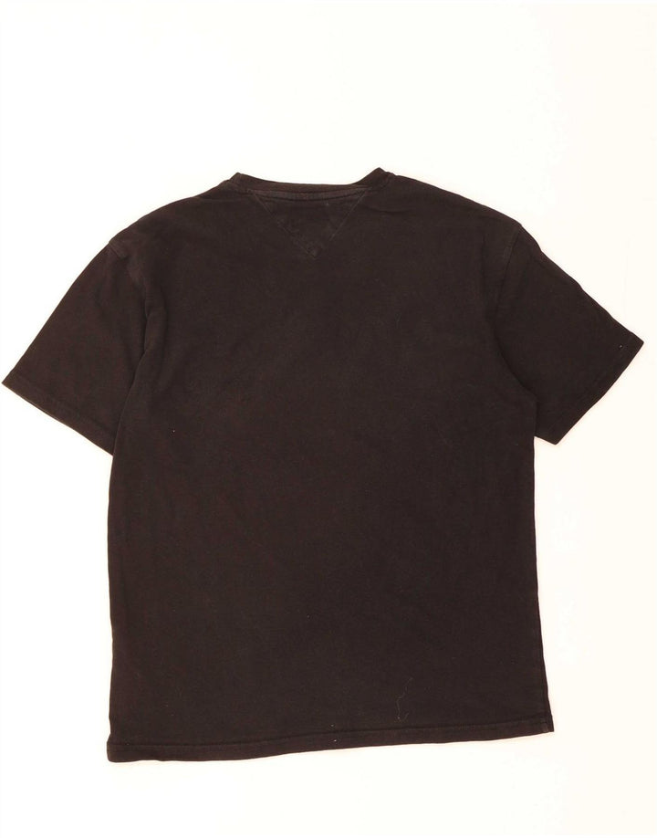 Camiseta masculina TOMMY HILFIGER de algodão preto médio