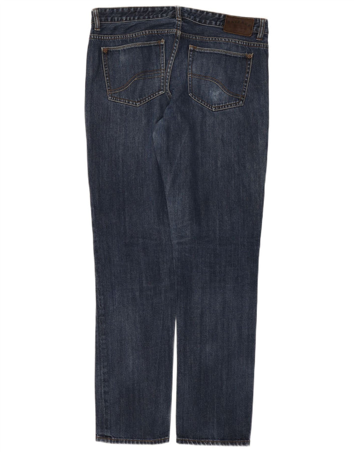 Fat Face Mens Slim Jeans W36 L33 Azul Marinho Algodão