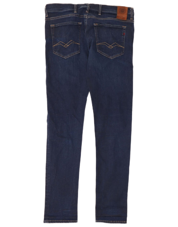 Replay Masculino Jondrill Skinny Jeans W34 L32 Azul Marinho Algodão