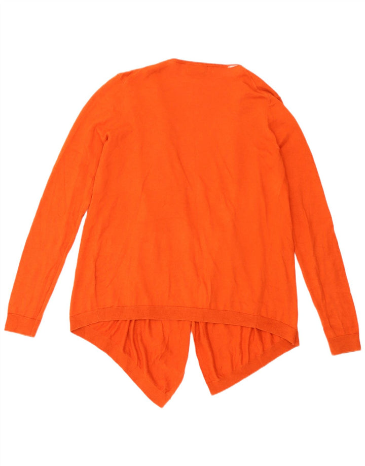 Suéter cardigan aberto assimétrico feminino Massimo Dutti Reino Unido 14 médio laranja