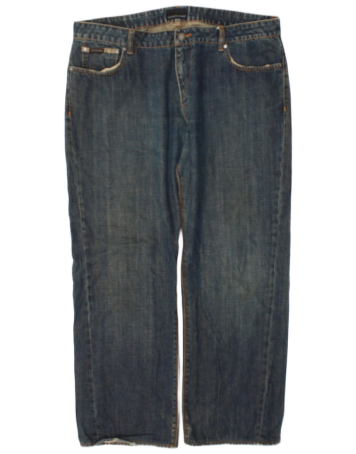 Calça jeans reta masculina Calvin Klein W36 L28 algodão azul