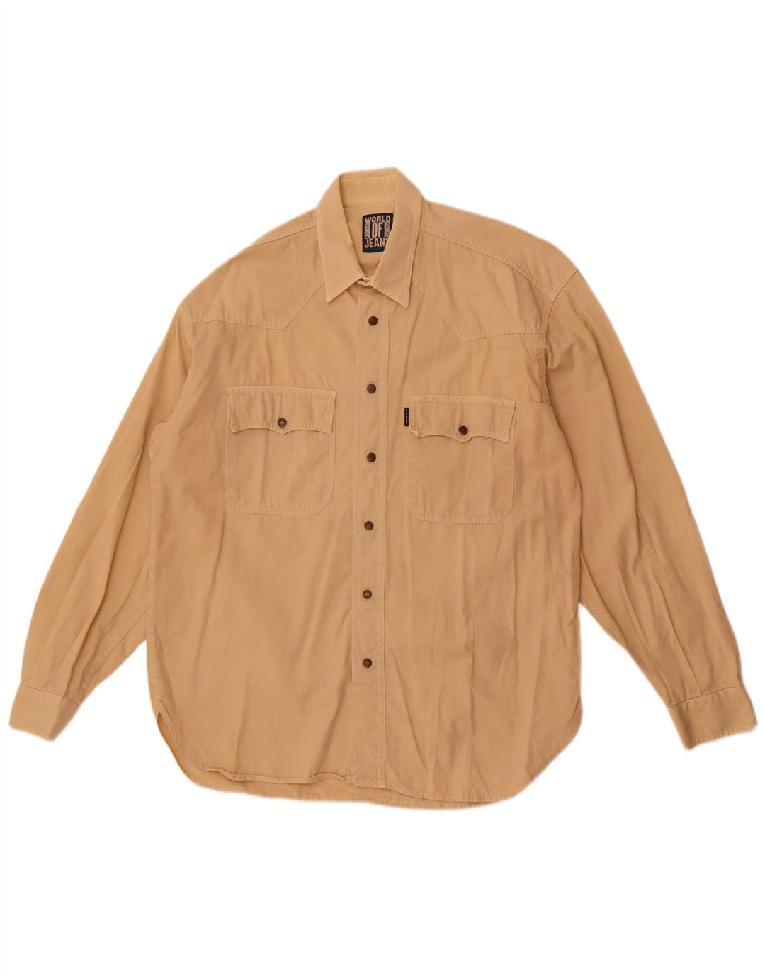 Camisa masculina Casucci de algodão bege médio