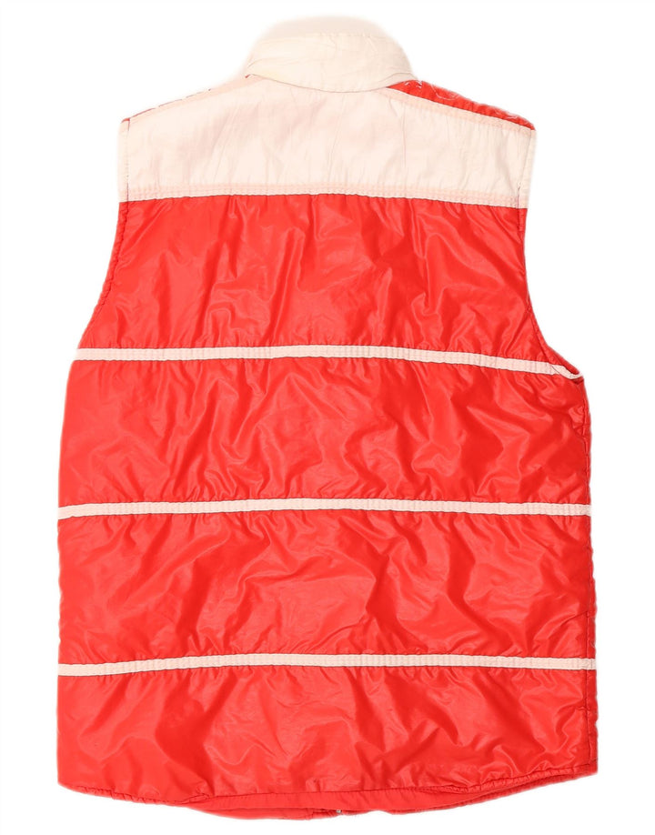 Colete acolchoado masculino vintage UK 36 poliamida colorblock vermelho pequeno