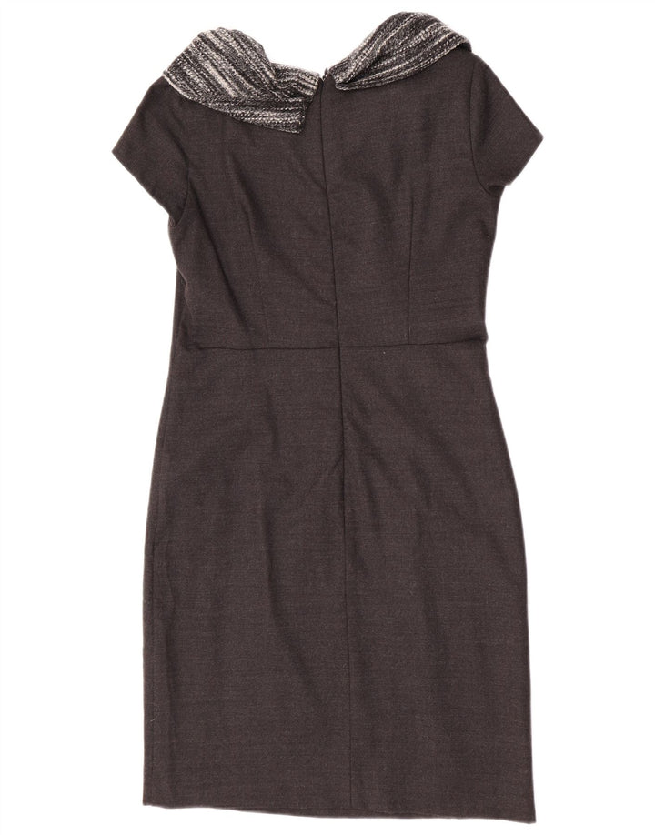 Vestido bainha feminino Max & Co. Reino Unido 12 lã cinza médio
