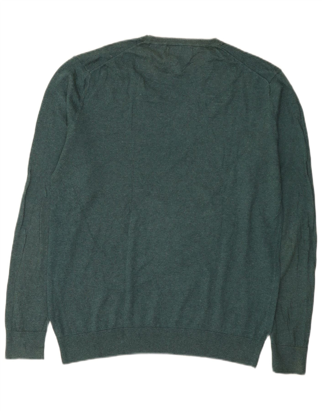 Zara Suéter masculino com gola redonda XL verde seda