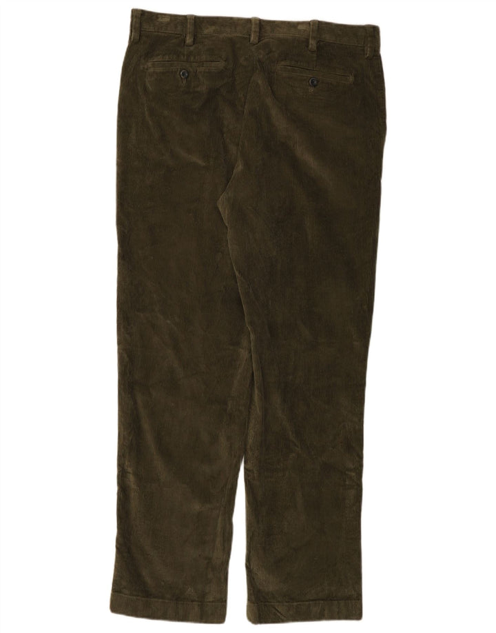 L.L.BEAN Calça masculina clássica de veludo reto W36 L32 algodão cáqui
