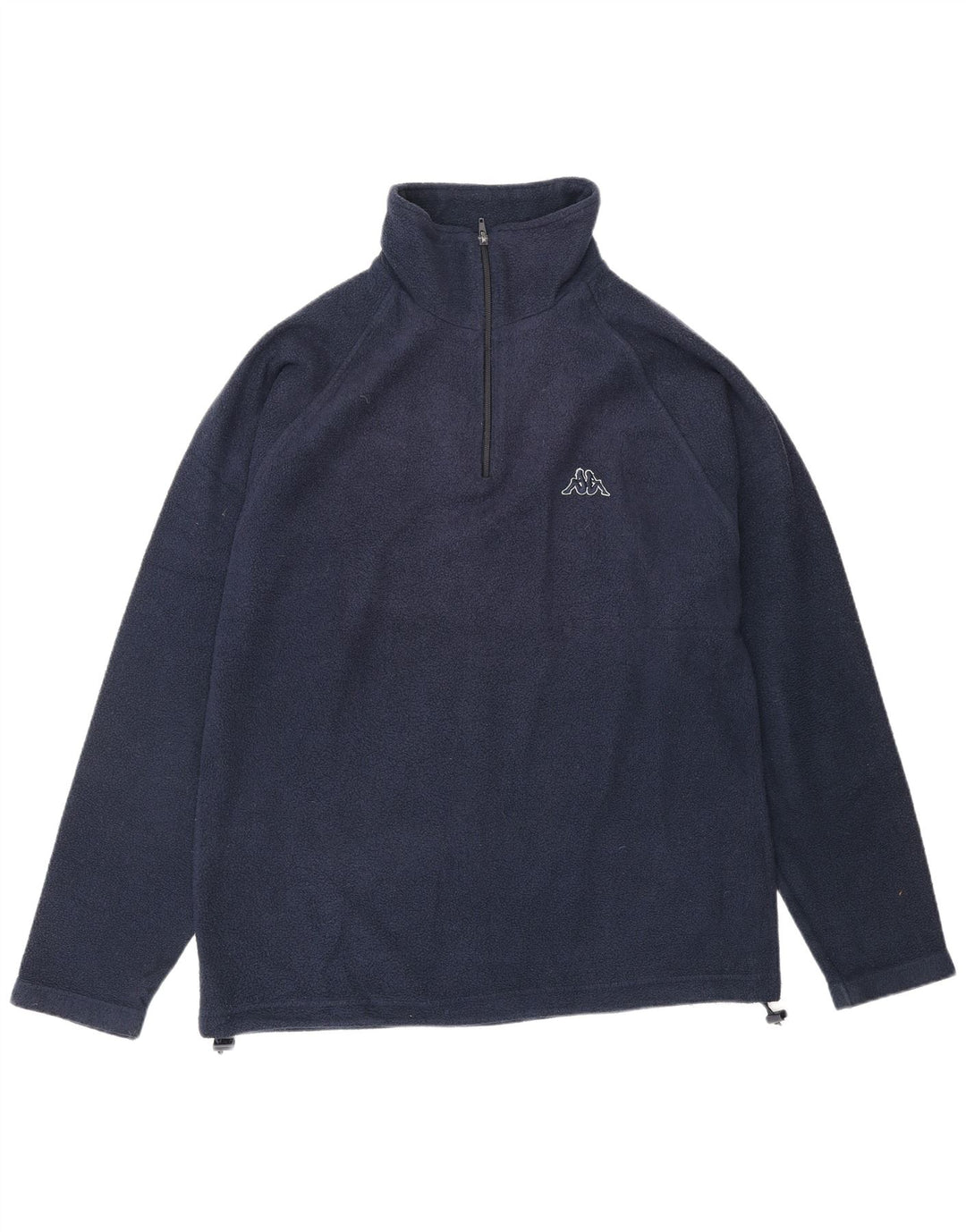 KAPPA Suéter masculino de lã com zíper e gola média azul marinho