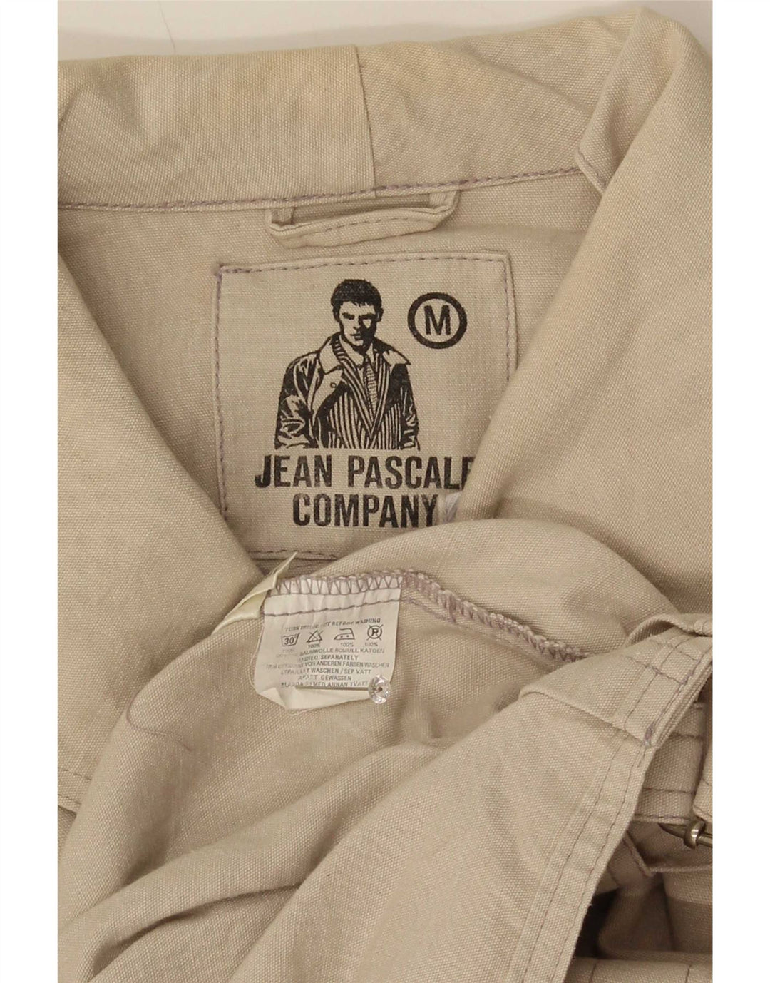 Jaqueta utilitária masculina Jean Pascale de ajuste solto Reino Unido 38 médio bege clássico