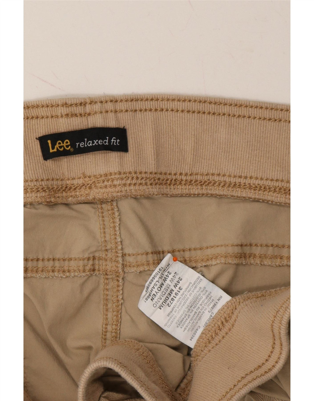 LEE Womens Relaxed Fit Capri Cargo Trousers US 24 4XL W48 L20 Beige Cotton Vintage Lee and Second-Hand Lee from Messina Hembry 