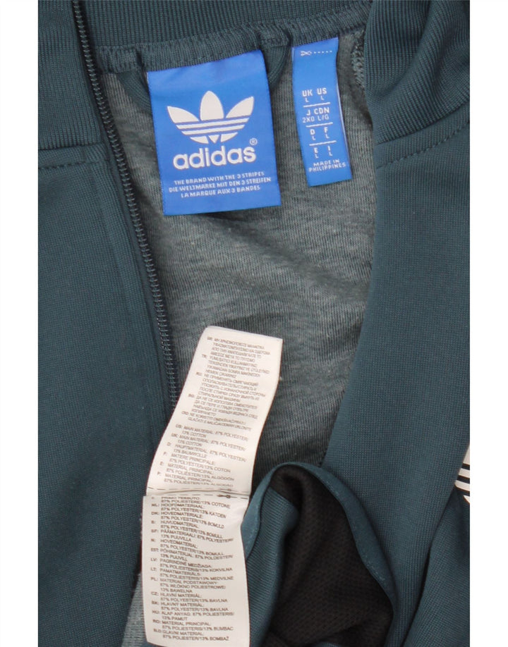 Adidas Mens Tracksuit Top Jacket Grande Verde Colorblock Poliéster