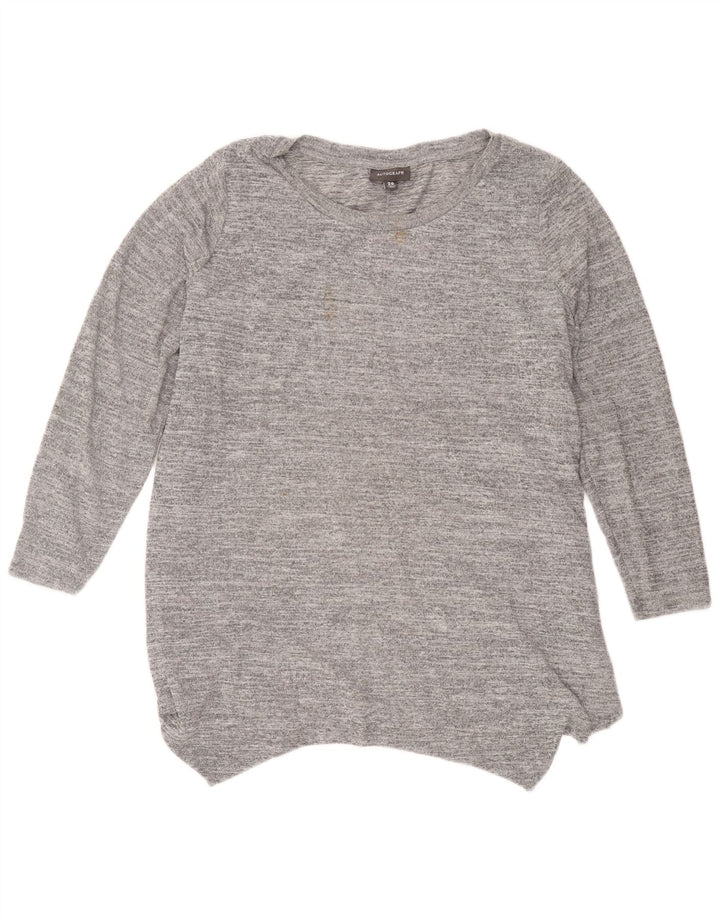 Túnica feminina Marks & Spencer Autograph UK 20 2XL poliéster manchado cinza