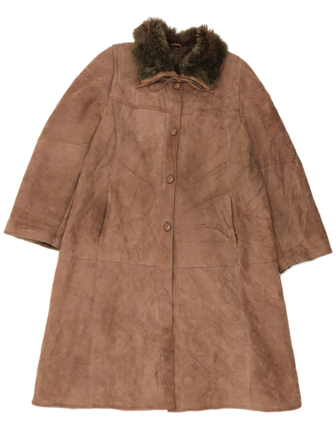 Casaco feminino VINTAGE Shearling UK 14 grande bege