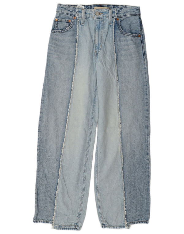Levi's Womens Baggy Loose Jeans W24 L28 Blue Colourblock Cotton