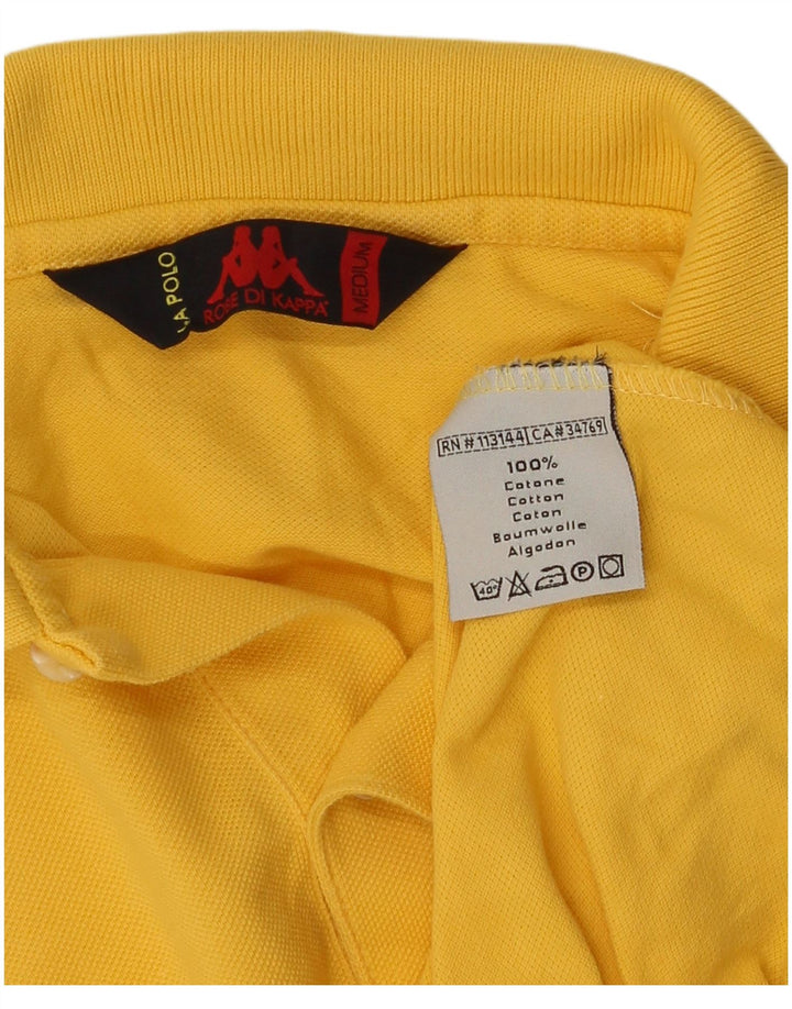 Camisa polo masculina Kappa algodão amarelo médio