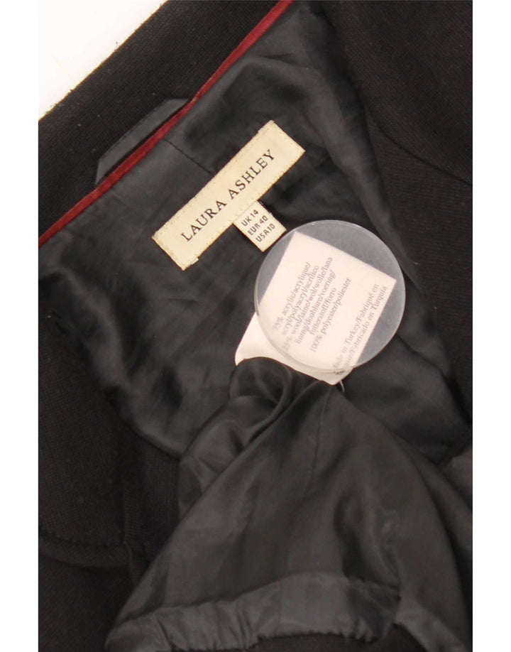 Jaqueta blazer feminina Laura Ashley com 4 botões Reino Unido 14 grande acrílico preto