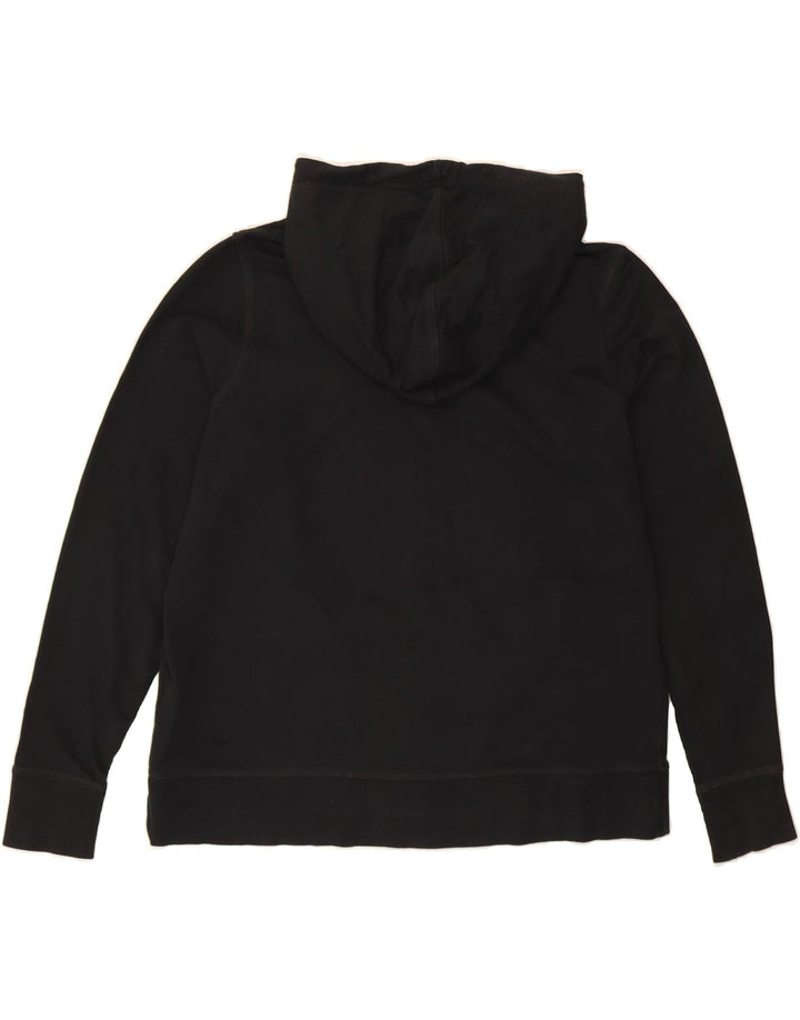 MARKS & SPENCER Womens Zip Hoodie Sweater UK 20 2XL Black Cotton Vintage Marks & Spencer and Second-Hand Marks & Spencer from Messina Hembry 