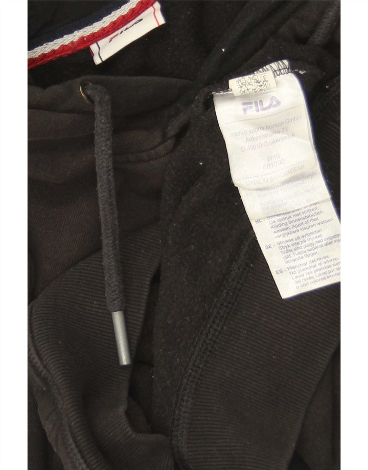 Fila Mens Graphic Hoodie Jumper Médio Algodão Preto