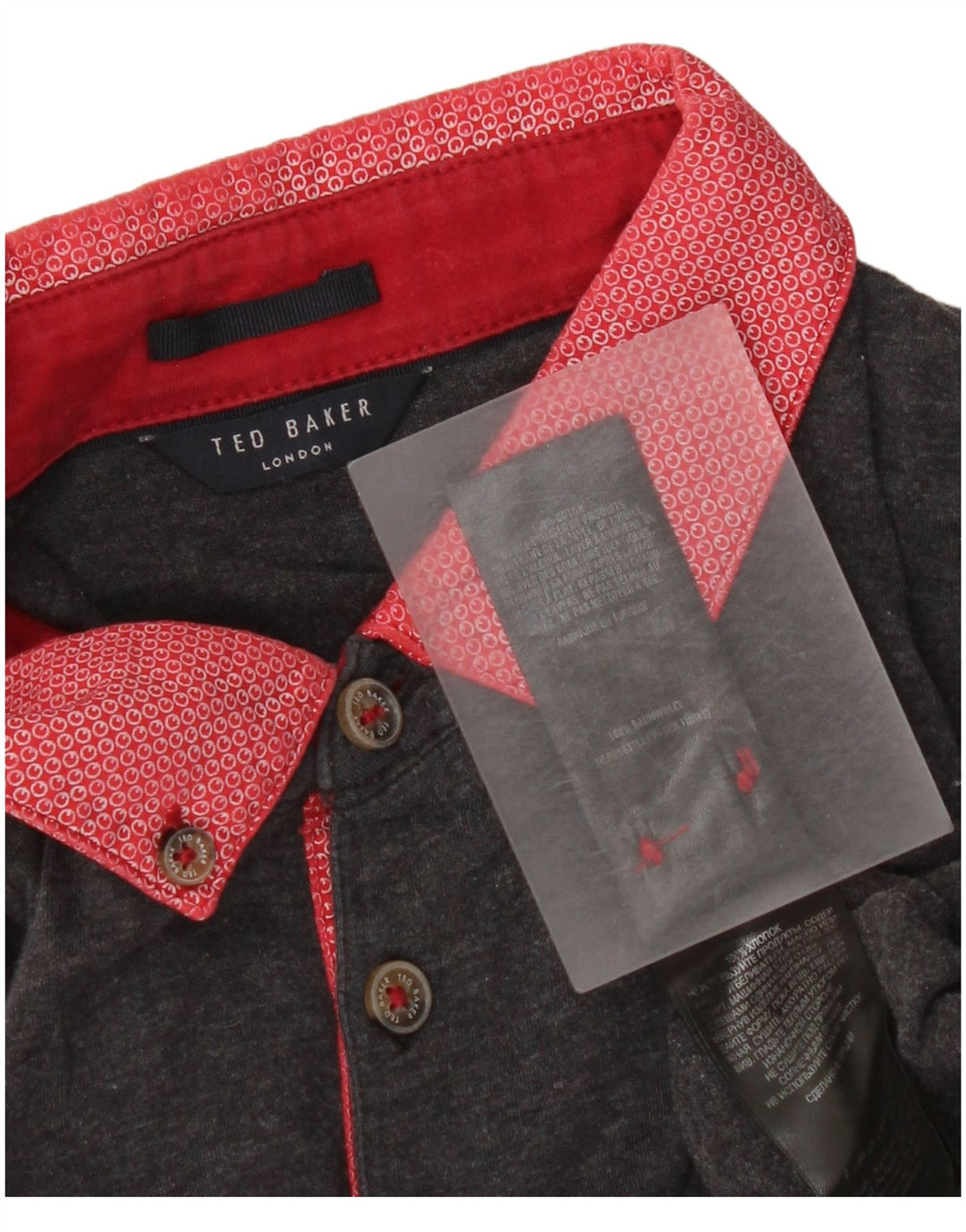 Camisa polo masculina Ted Baker XS cinza colorblock algodão